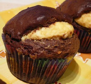 Kakaós-túrós muffin