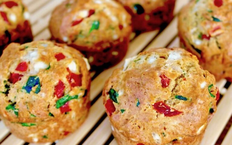 Feta sajtos-spenótos-paprikás muffin